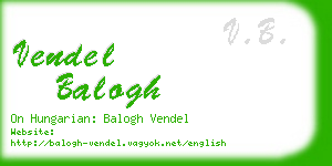 vendel balogh business card